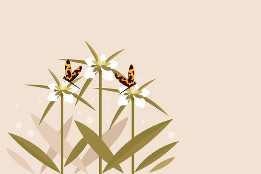 Dragon flies sitting on Leucas slitwort flower locally called 'Thumbapoo'. Symbols of Onam festival in Kerala, India