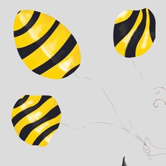 Fototapeta na wymiar illustration of a bee 