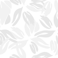 Black and White Floral Seamless Pattern Background