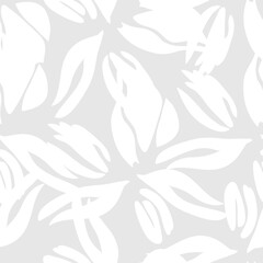 Black and White Floral Seamless Pattern Background
