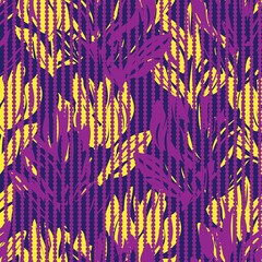 Purple Floral Seamless Pattern with striped Background