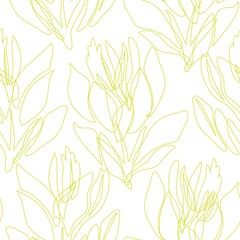 Yellow Floral Seamless Pattern Background