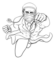 Doctor Superhero Medical Concept