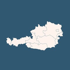 Simple map of Austria vector drawing. outline.