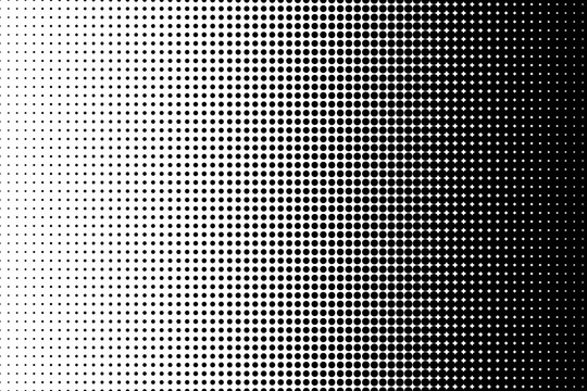 Dot perforation texture. Dots halftone pattern. Fade shade background. Noise gradation. Black pattern isolated on white background for overlay effect. Design comic. Gradient point. Vector illustration