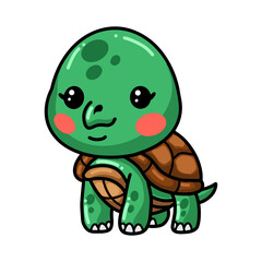 Cute baby turtle cartoon posing