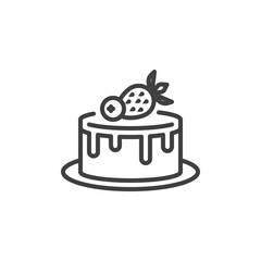 Strawberry cake line icon