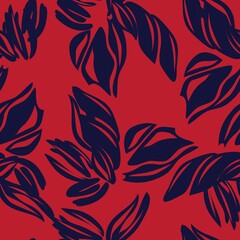 Red Floral Seamless Pattern Background