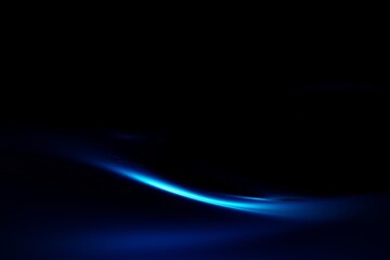 Glow blue light effect on dark blue background. 3D rendering.