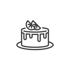 Lemon cake line icon