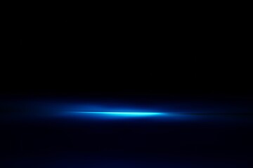 Glow blue light effect on dark blue background. 3D rendering.