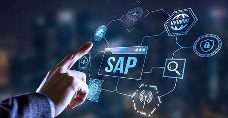 Internet, business, Technology and network concept. SAP System Software Automation concept on...
