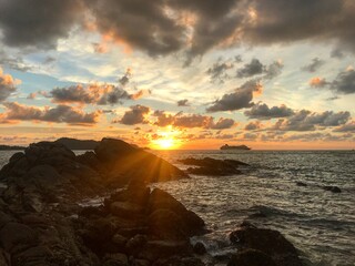 sunset over the sea