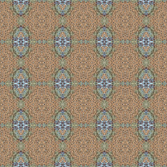 Abstract colorful seamless jacquard mosaic pattern. Design for fabric, wallpaper, paper, cover, weaving, packaging, tile, ceramics. Background for fashion textiles.