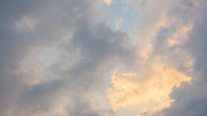 Naklejka na ściany i meble Dramatic cloud in sunset on the summer