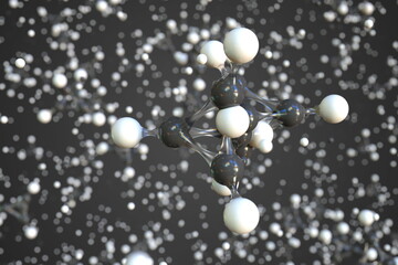 Tetrahedrane molecule, conceptual molecular model. Chemical 3d rendering