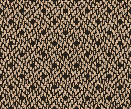 Vector colored seamless texture of braided ropes. Dark background.
