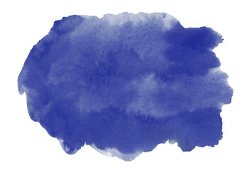 Dark blue watercolor background, texture, template. Aquarelle blue stain paper texture. - 443973827