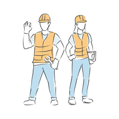 Vector illustration Construction worker