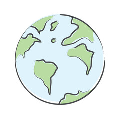 Hand drawn world planet Earth