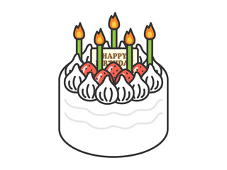 バースデーケーキのイラスト