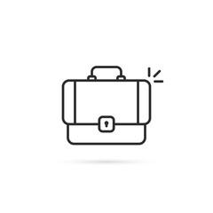 thin line black suitcase minimal icon