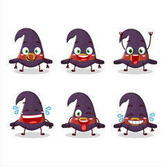 Cartoon character of witch hat with smile expression