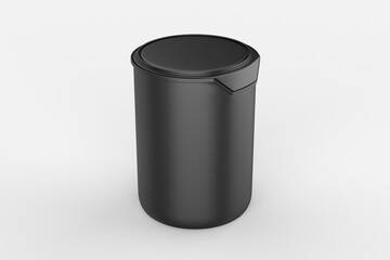 Paint can with a lid isolated on white background, template for design and advertising, mockup. 3d illustration