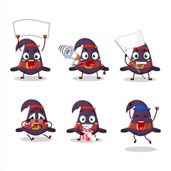 Mascot design style of witch hat character as an attractive supporter