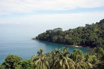 Naklejka premium The ocean view from the top of the hill