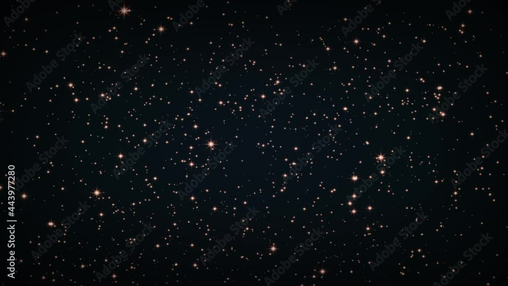 Poster 4k 3d seamless loop of traveling to shinny glittering stars filed on black background. graphic motio