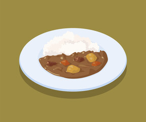カレーライスのベクターイラスト素材
