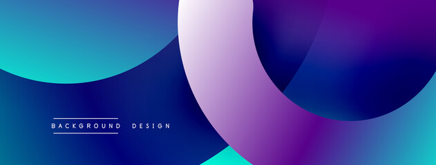 Abstract overlapping lines and circles geometric background with gradient colors