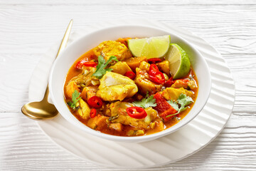 Moqueca Baiana, brazilian fish curry, top view