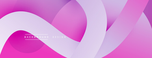 Abstract overlapping lines and circles geometric background with gradient colors