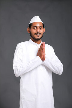 Young indian man (pilgrim) in traditional wear.