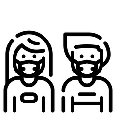 child mask line icon