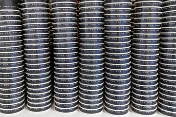 Russia. Saint-Petersburg. Paper cups for drinks. Disposable tableware in a cafe.