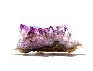 Amethyst gemstone on a white background