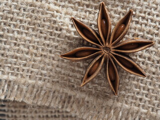 Star anise on a natural napkin