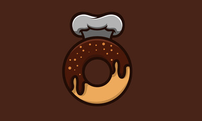 Donuts mascot character logo template