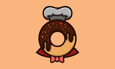 Donuts mascot character logo template