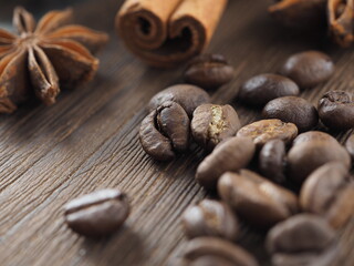 coffee beans and cinnamon