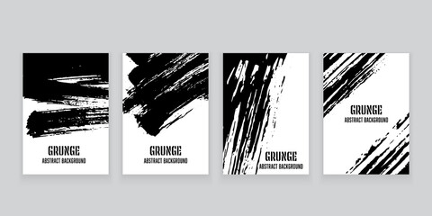 Vector set template flyer, banner, poster, book cover. Grunge style.