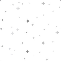 Vector Magical Silver Sparkles on White seamless pattern background. Perfect for fabric, scrapbooking and wallpaper projects.