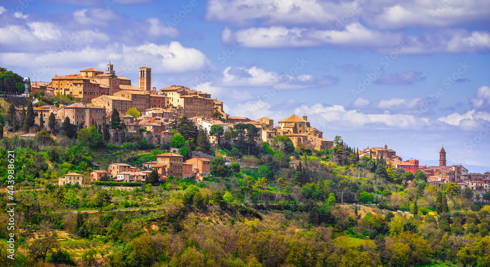 Wall mural montepulciano skyline village. siena, tuscany italy