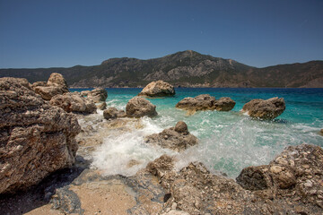 A trip to the island of Sulu Ada in Adrasan. Beautiful places in Antalya, Turkey.