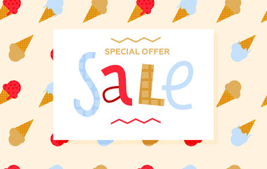 Valentine's Day Sale Poster with Lettering and Decorative Elements. Modern Flat Vector Illustration. Social Media Ads.