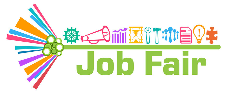 Job Fair Business Symbols Top Colorful Graphics Text 