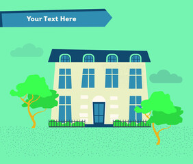 Street in London's Holland Park. Ilchester Place. Poster Concept.